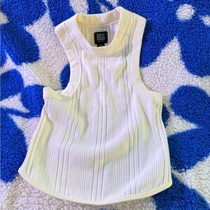 Urban Outfitters Ivory Ribbed Tank Top